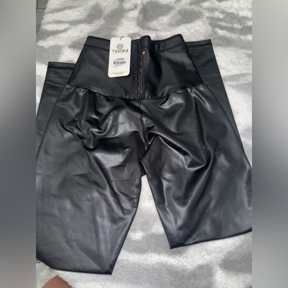 Tessin Black Faux Leather Leggings